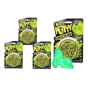 (3‎ Cans) JA-RU Lab Putty Glow in The Dark Slime w/Tin Container Brand New